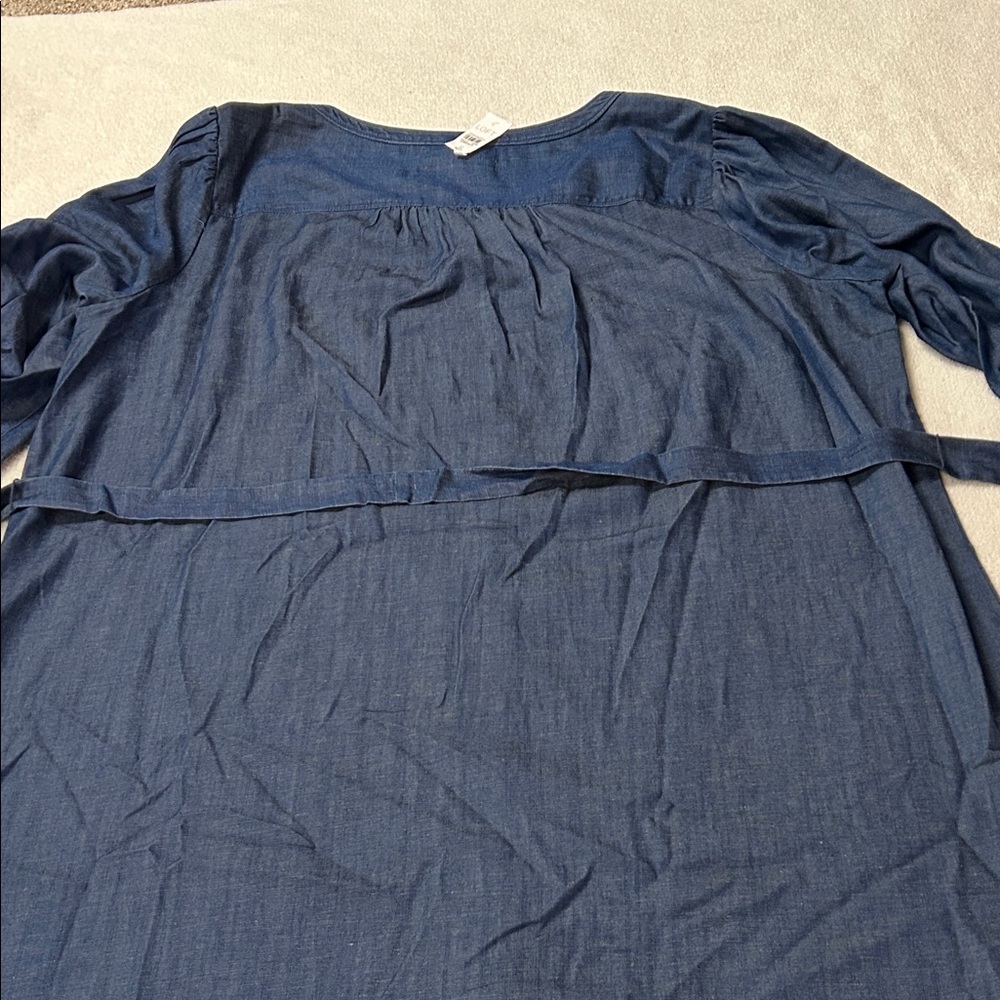 LOFT Blue Button-Down Dress - Picture 7 of 7